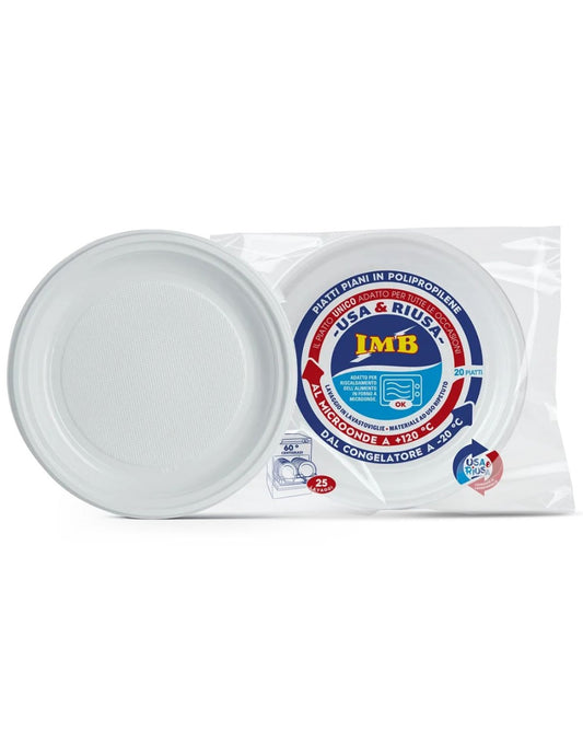 Piatti IMB in Plastica Bianchi Riutilizzabili - Eleganza e Sostenibilità