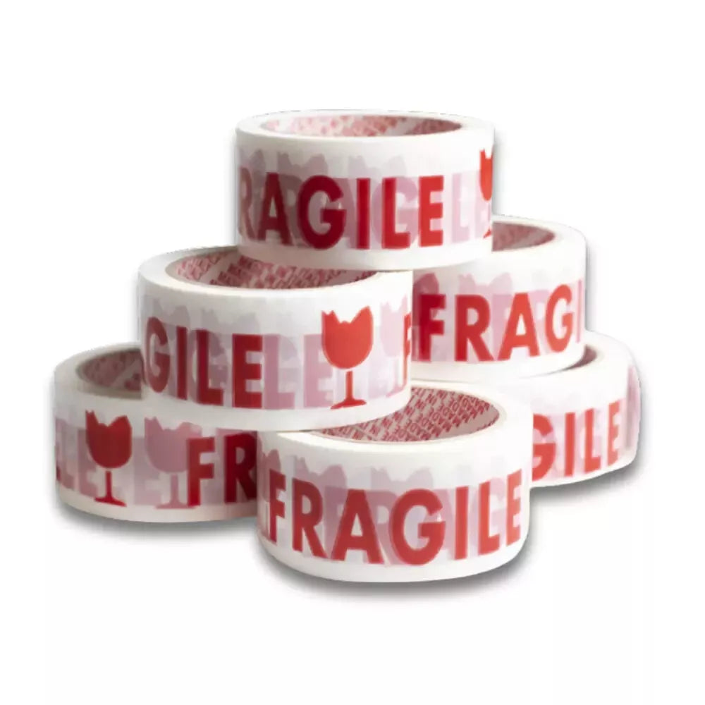 Nastro adesivo per imballo con scritta FRAGILE 48 mm x 66 mt 36pz