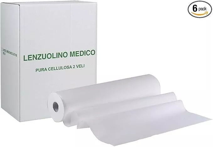 6 Lenzuolini Medici in 100% Pura Cellulosa, per Lettino Estetista, Massaggio