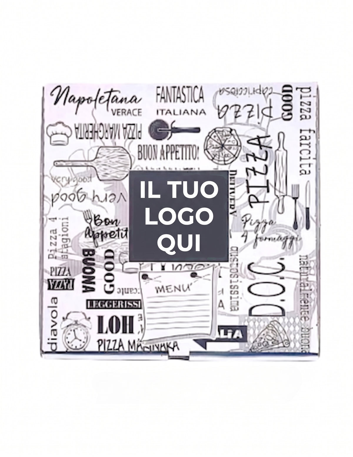100 Cartoni pizza da asporto personalizzabili