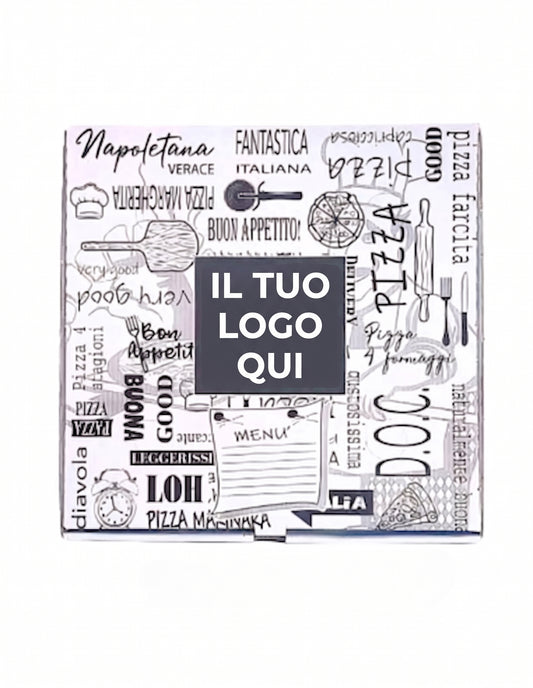 100 Cartoni pizza da asporto personalizzabili
